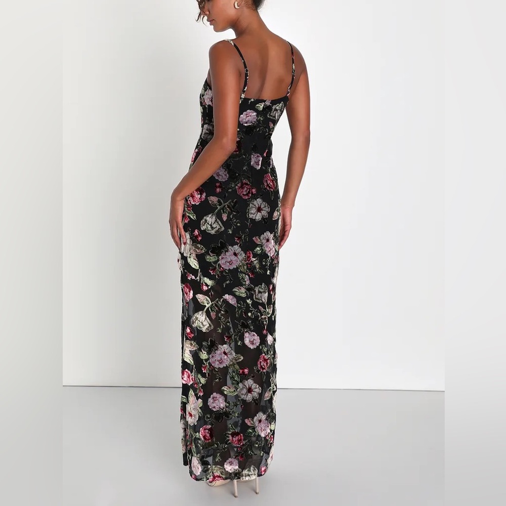 Lulus black velvet burnout dress - Picture 3 of 3